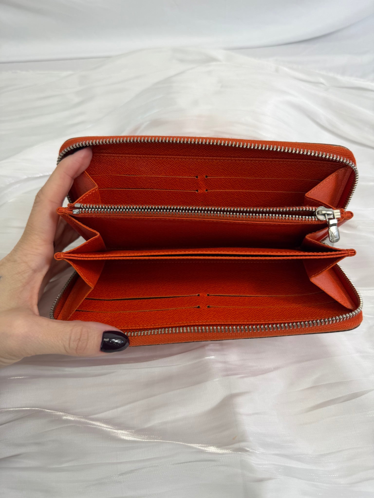 Louis Vuitton Orange Epi Zippy Wallet 
