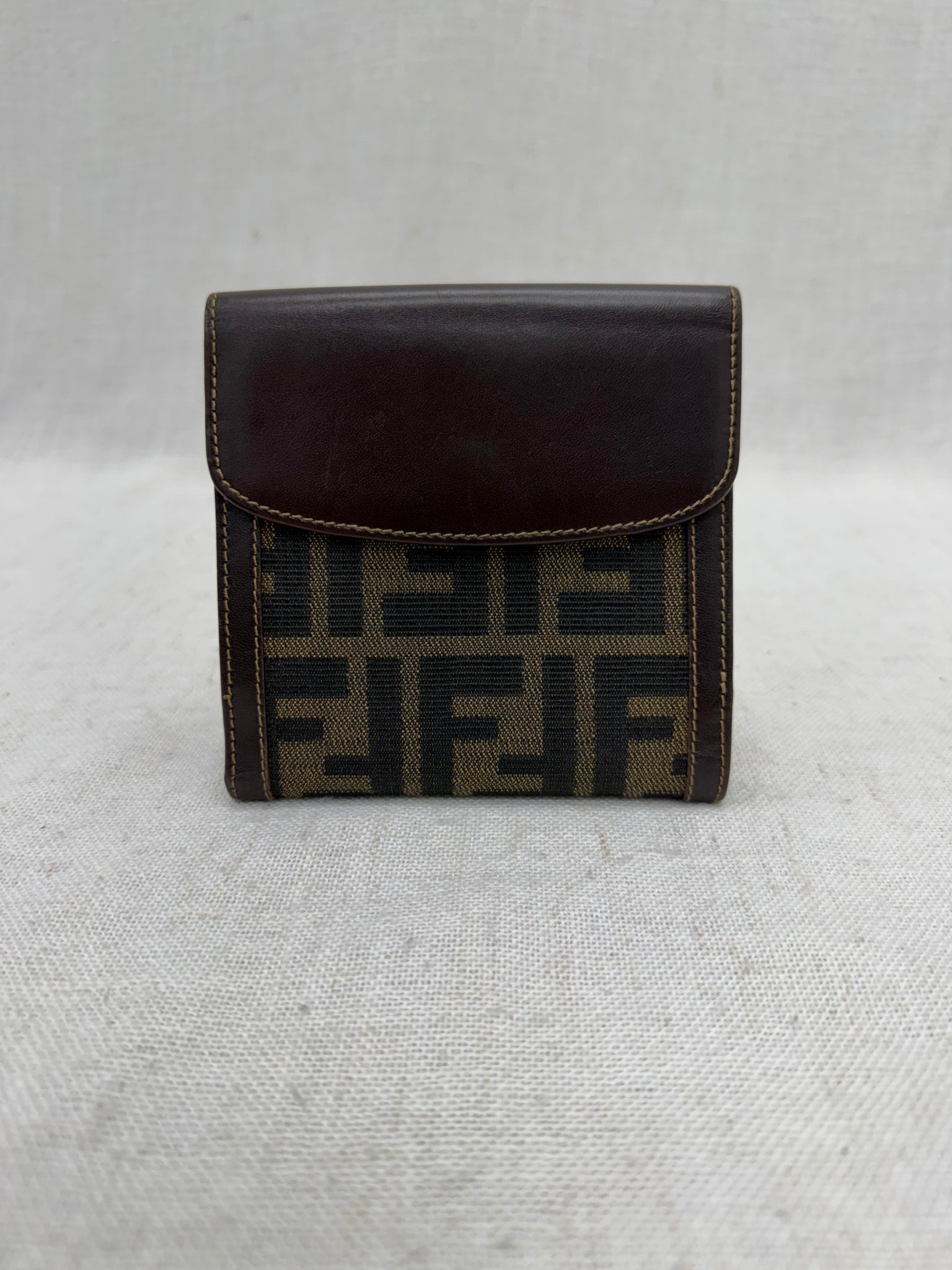 Fendi Brown Zucca Compact Wallet