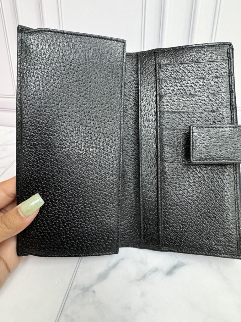 Gucci Black GG Supreme Canvas Long Wallet