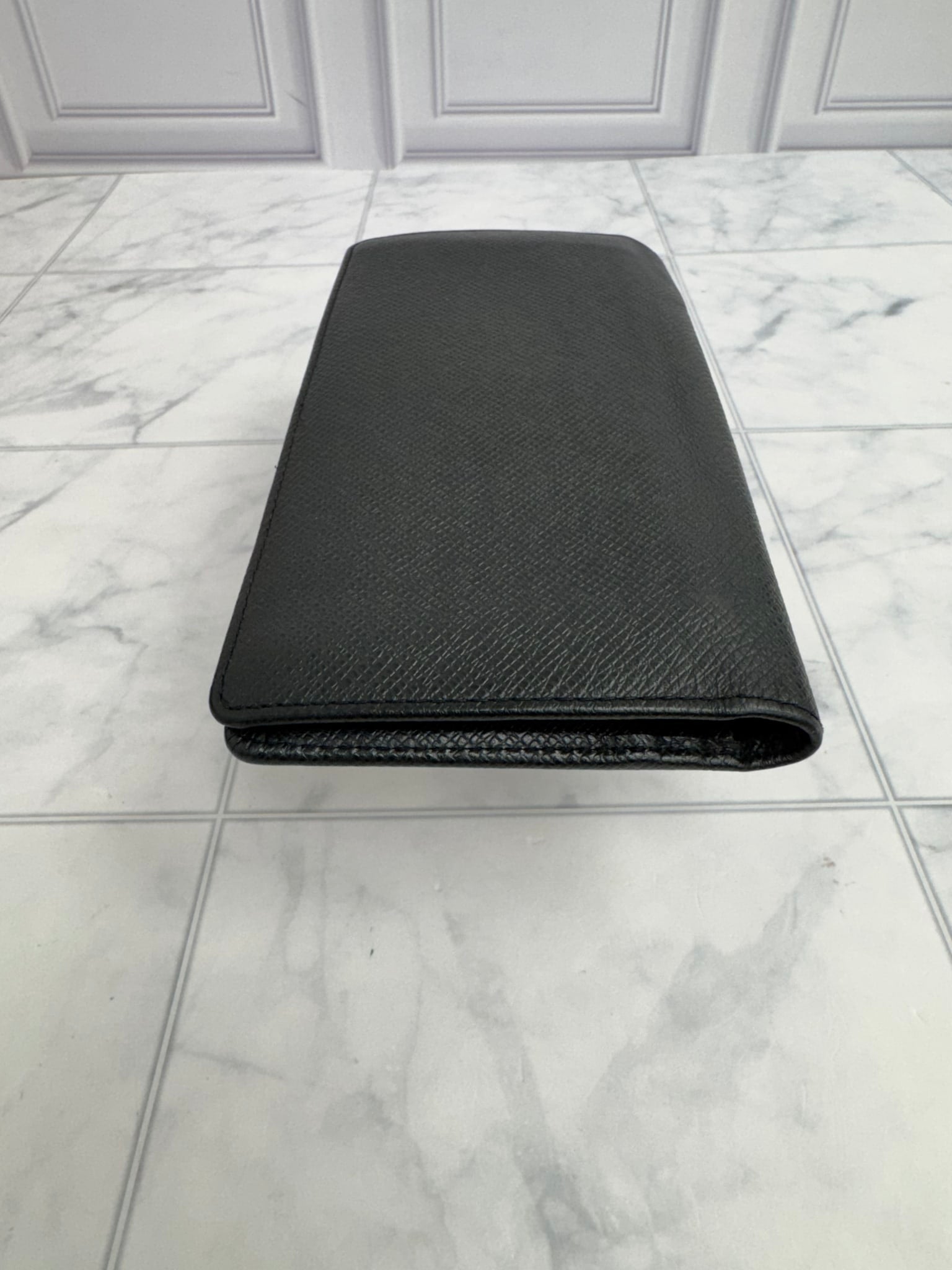 Louis Vuitton Black Taiga Brazza Wallet