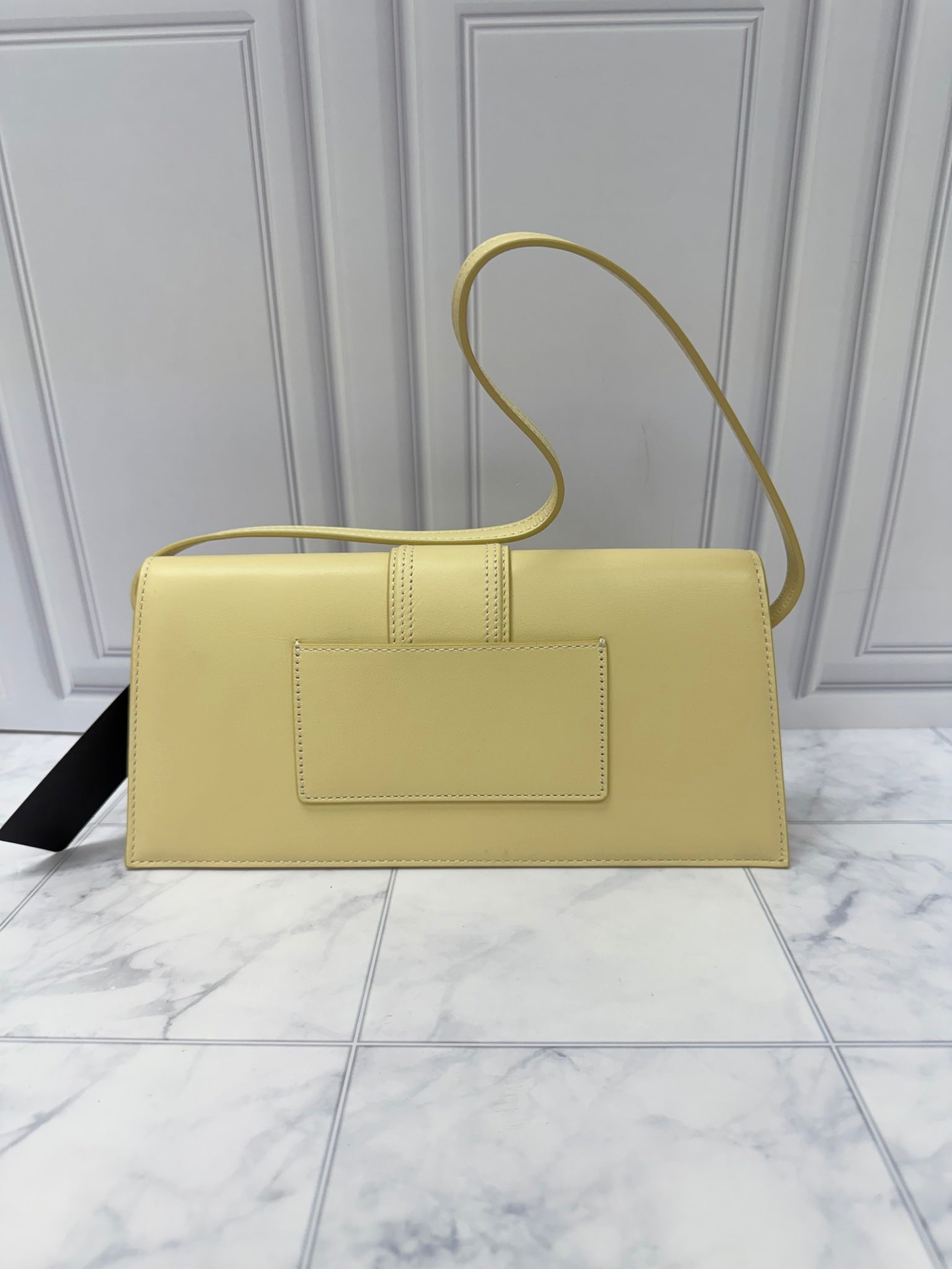 BRAND NEW - Jacquemus Creme Leather Le Bambino Long Shoulder Bag