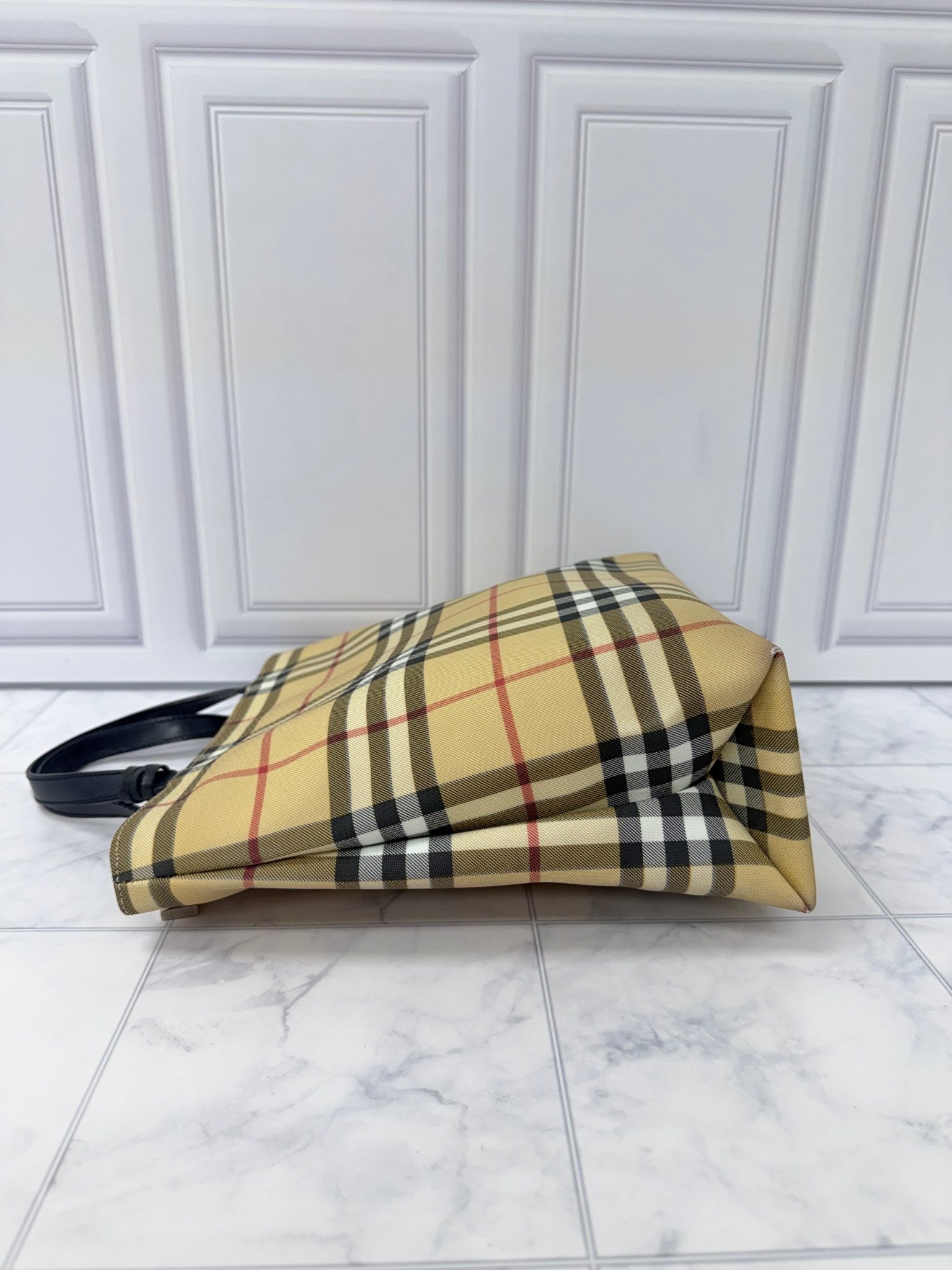 Burberry Beige Nova Check Canvas Tote Bag 