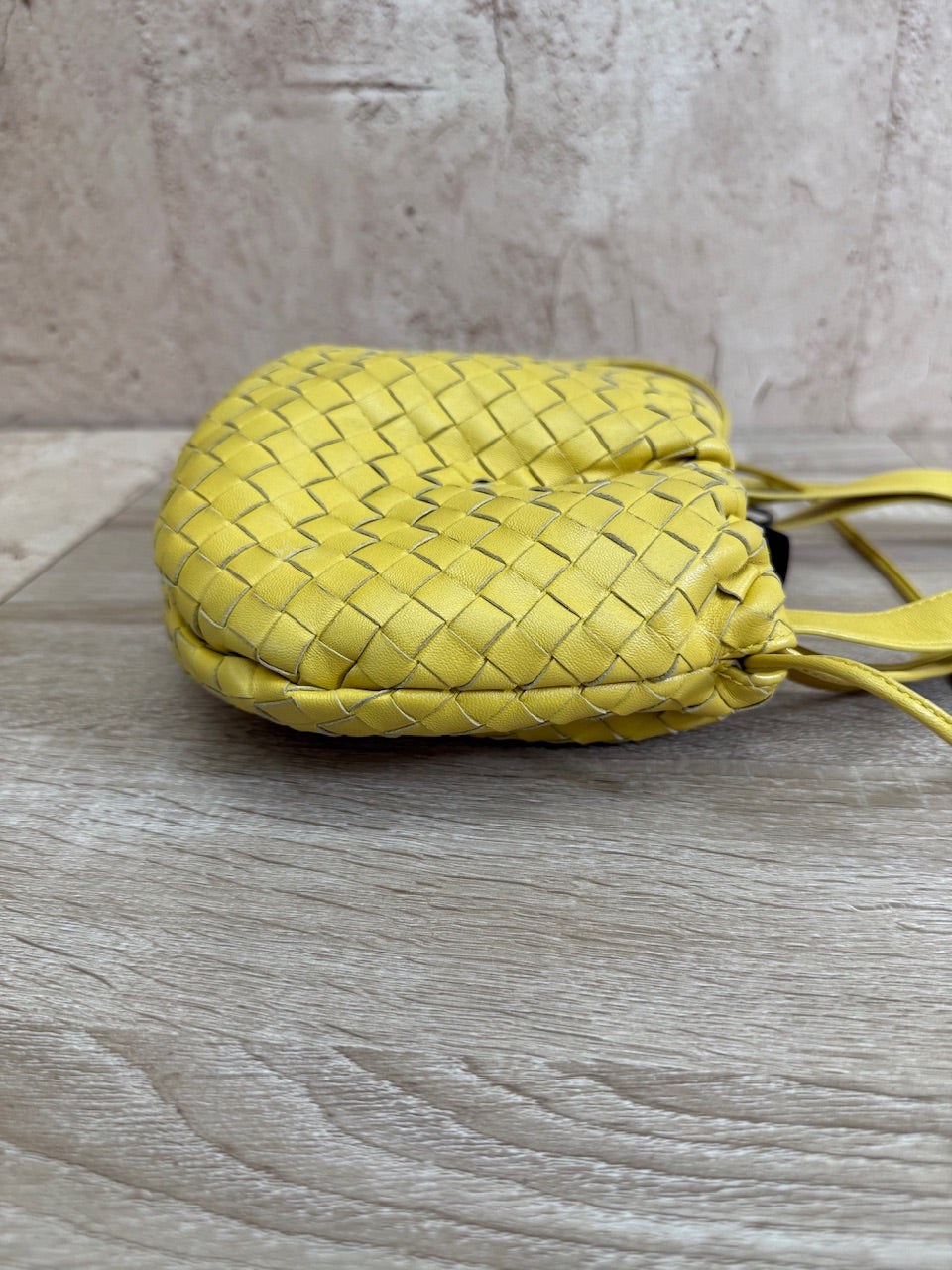 Bottega Veneta Yellow Intrecciato Leather Small Bulb Bag