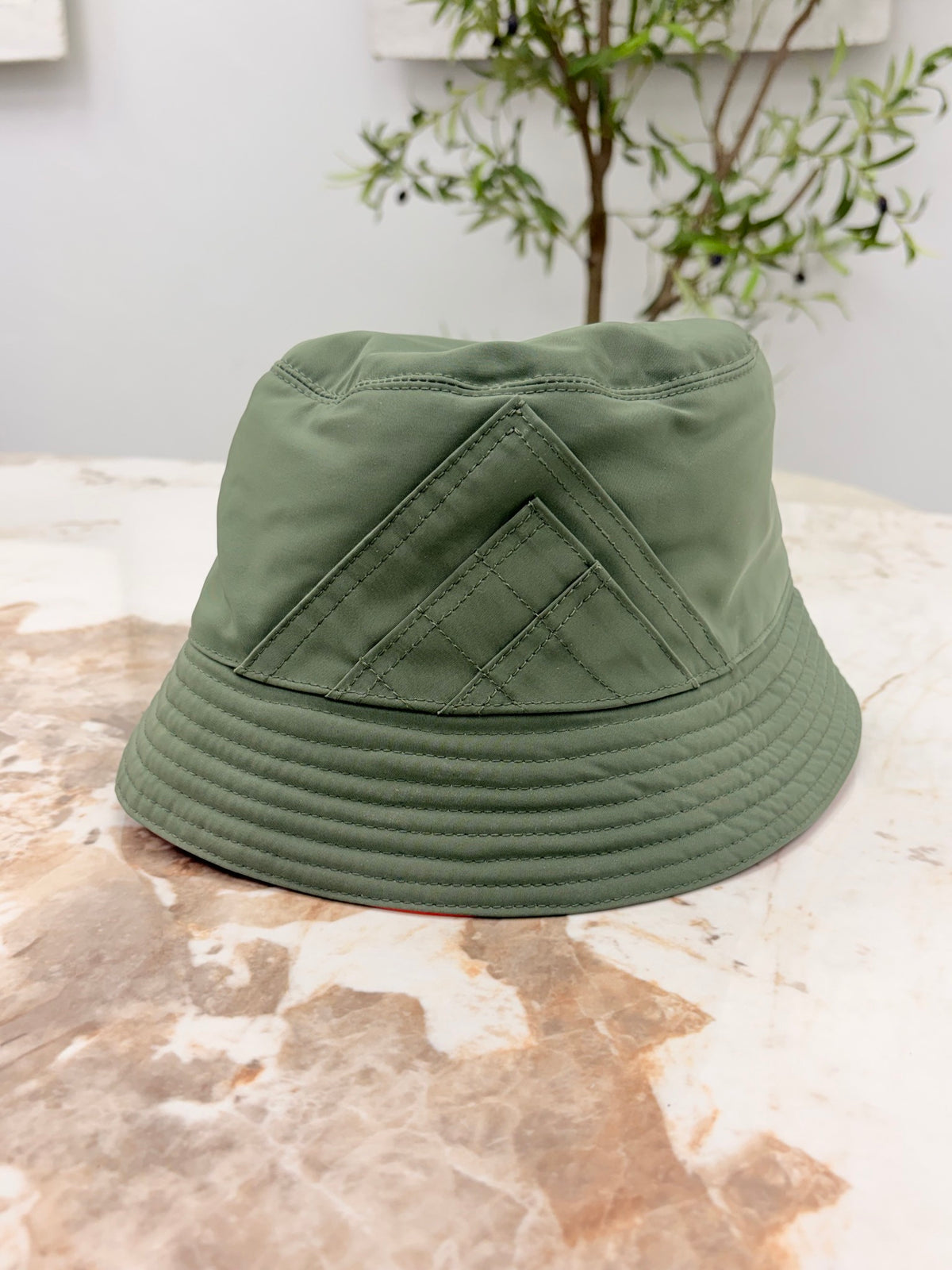 Loewe Green Nylon Reversible Logo Bucket Hat