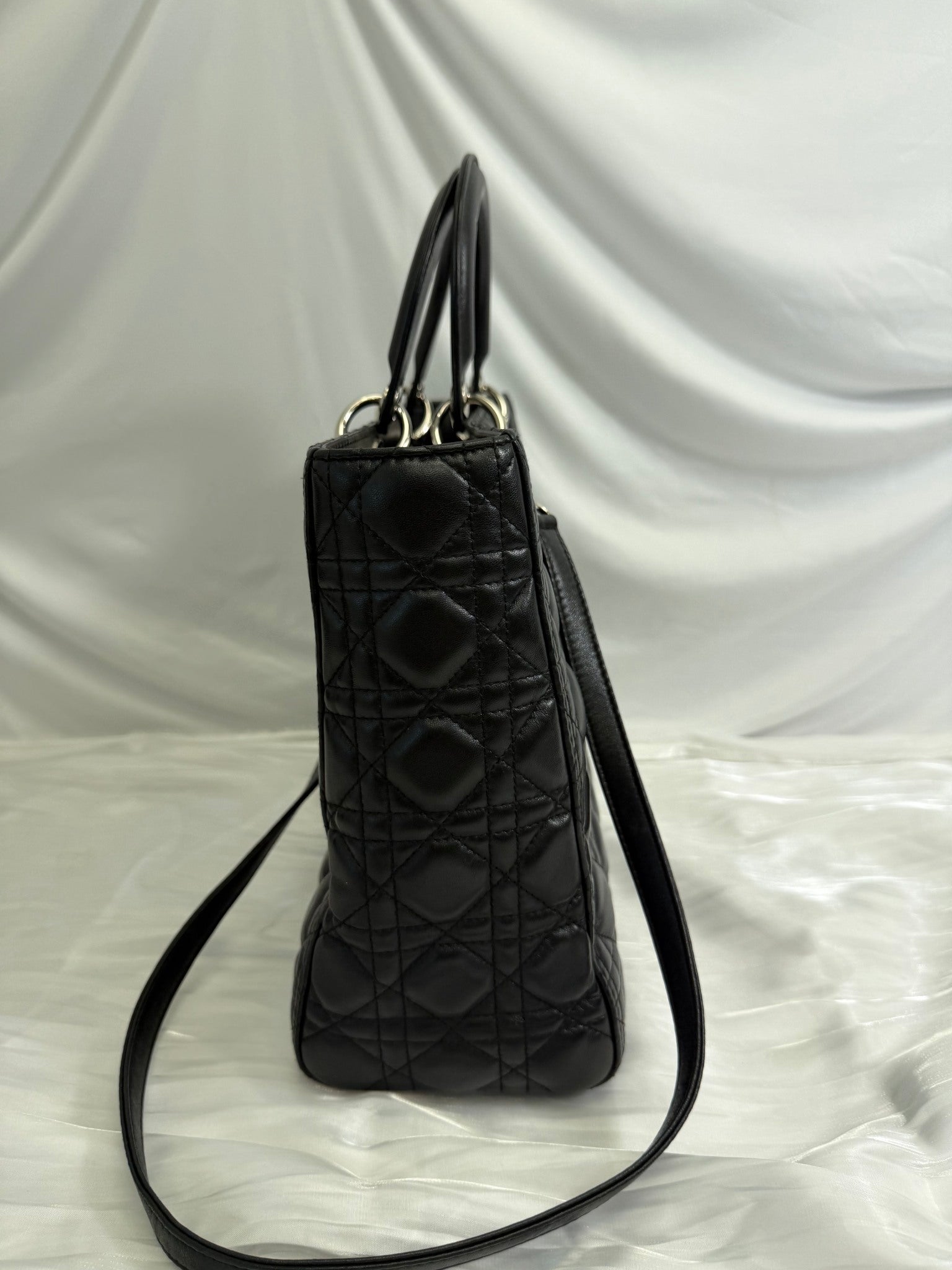 Christian Dior Black Cannage Lambskin Large Lady Dior
