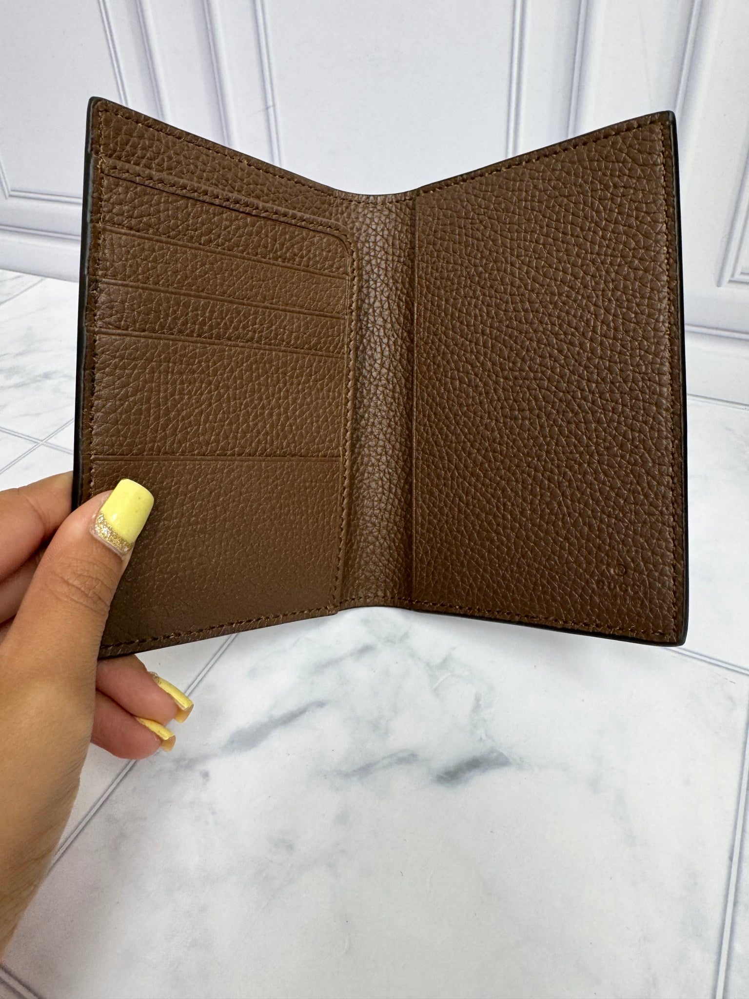 Gucci Brown GG Monogram Coated Canvas Shadow Passport Cover