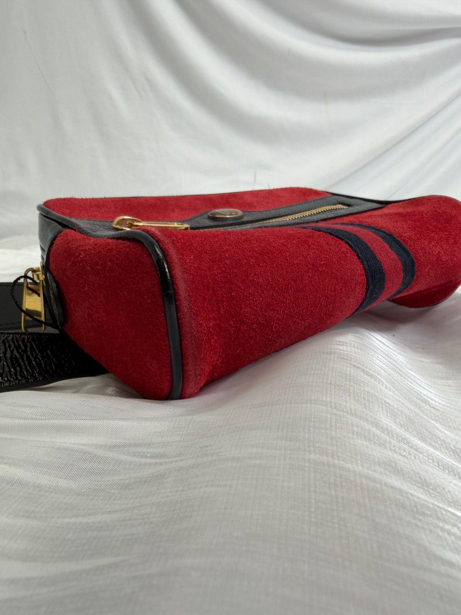 Gucci Red Suede Ophidia Belt Bag