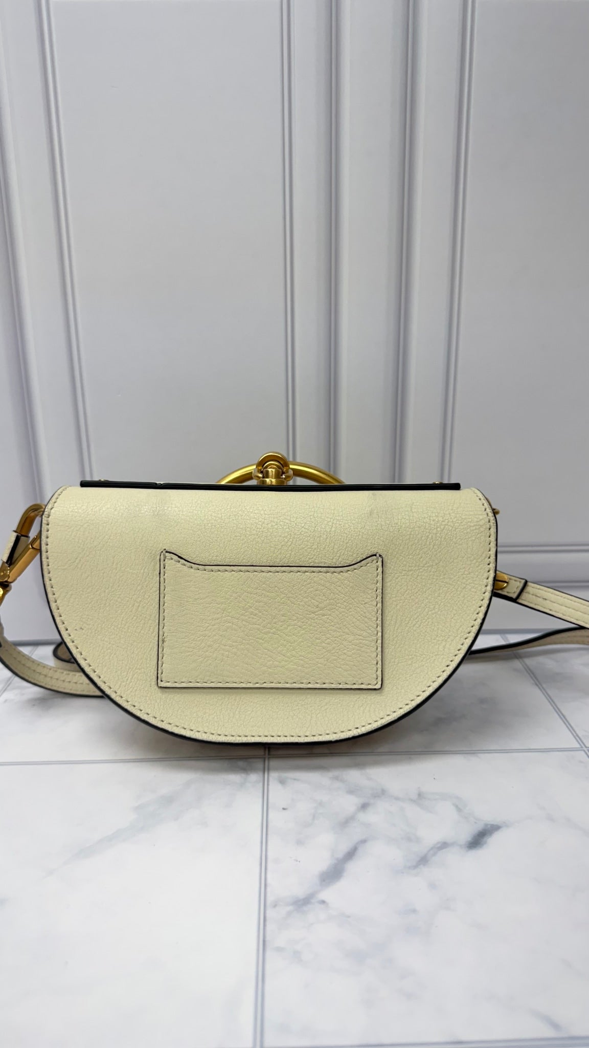 Chloe White Leather Nile Bracelet Crossbody Bag