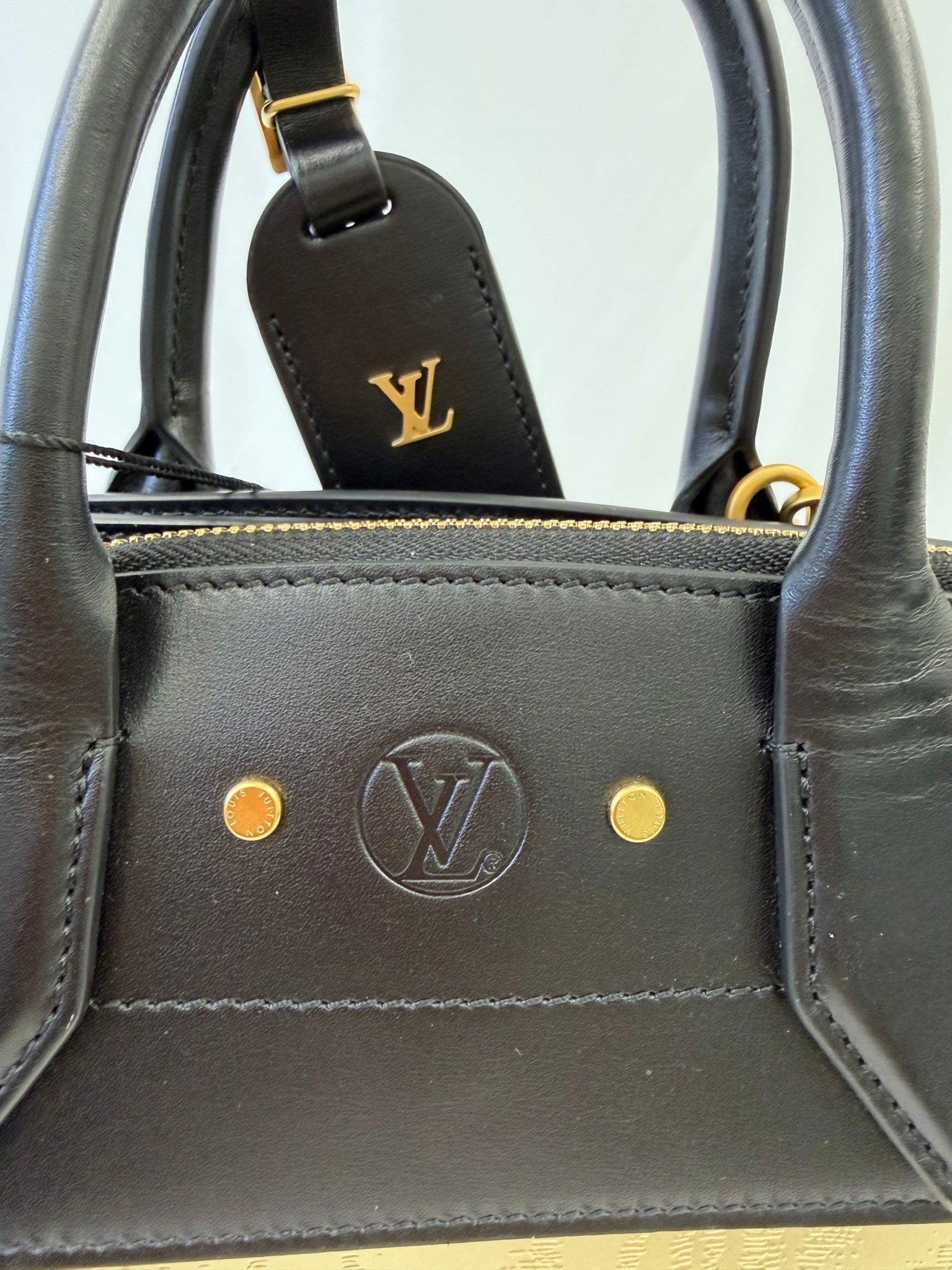 Louis Vuitton Gold And Black Leather City Steamer PM Bag