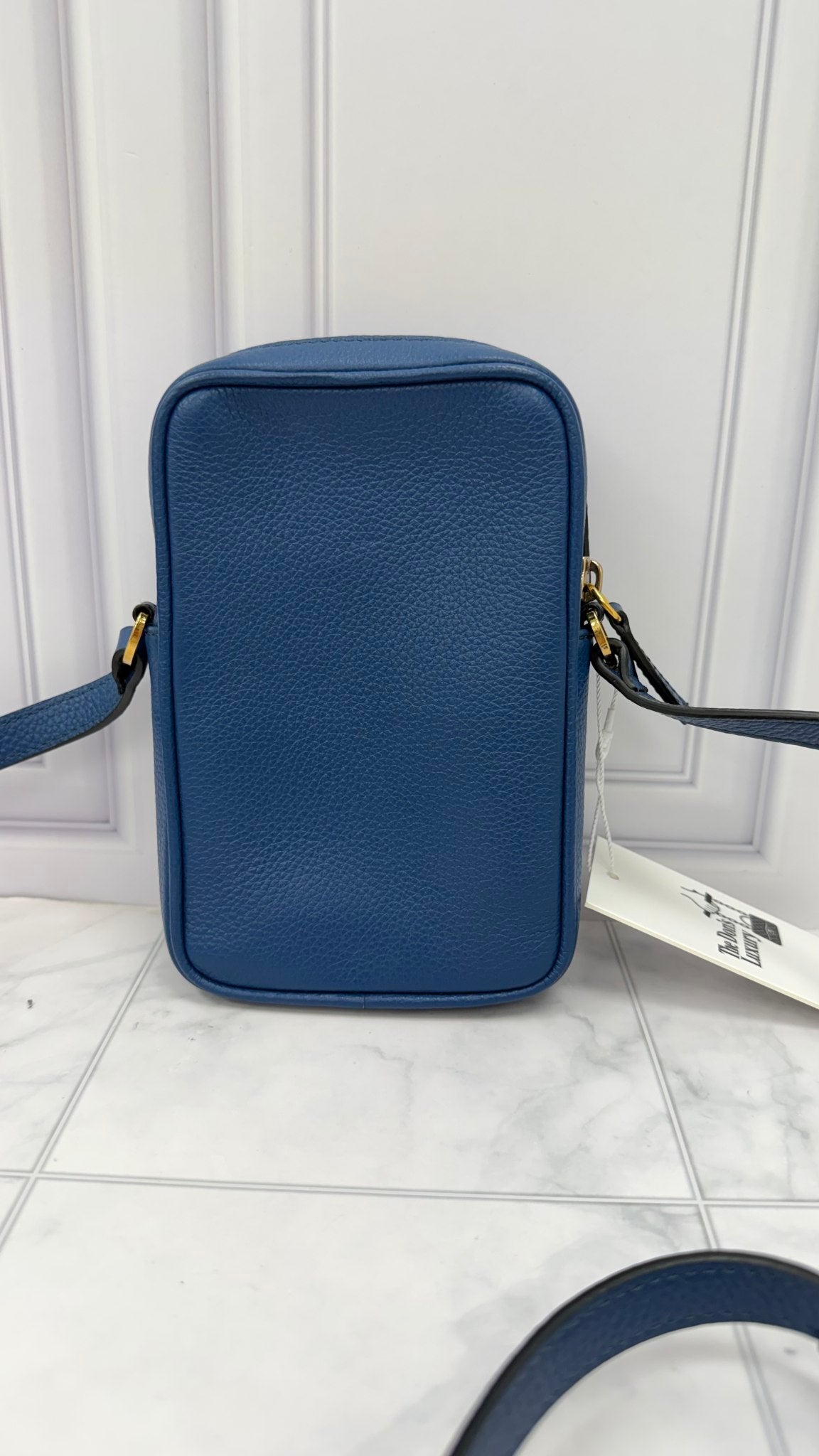 Versace Blue Leather Medusa Crossbody Bag