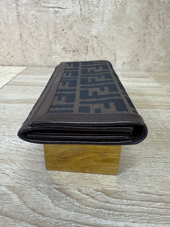 Fendi Zucca Brown Canvas Long Wallet