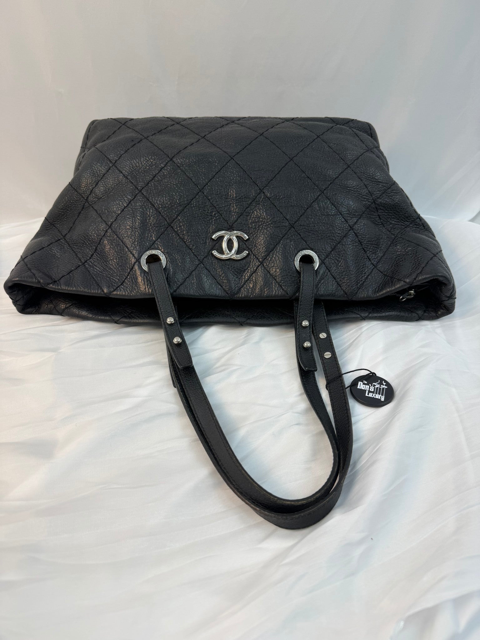 Chanel Black Calfskin On The Road Tote Bag