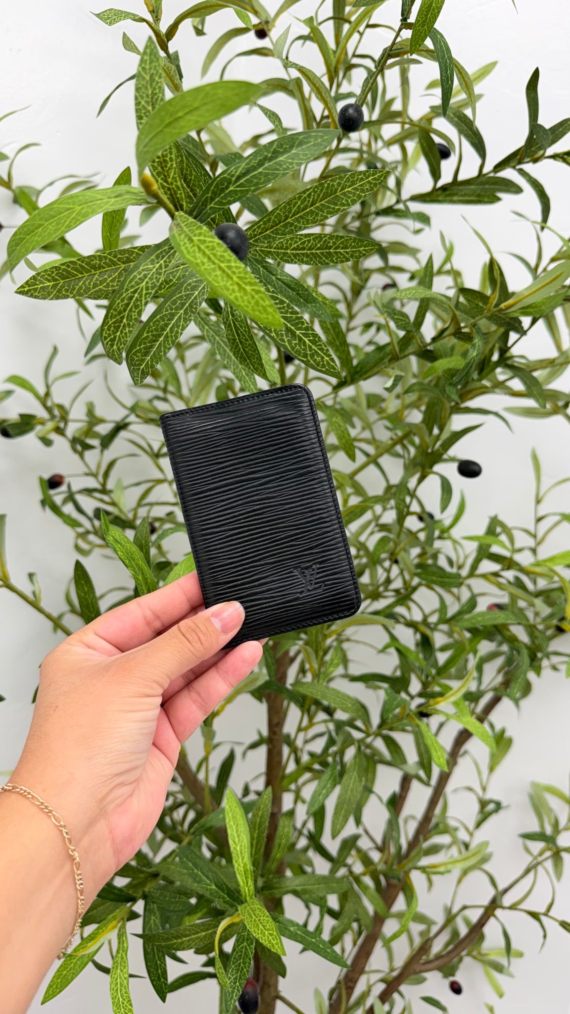 Louis Vuitton Black Epi Leather  Card Case