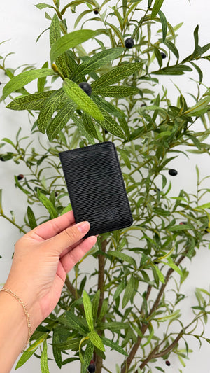 Louis Vuitton Black Epi Leather  Card Case