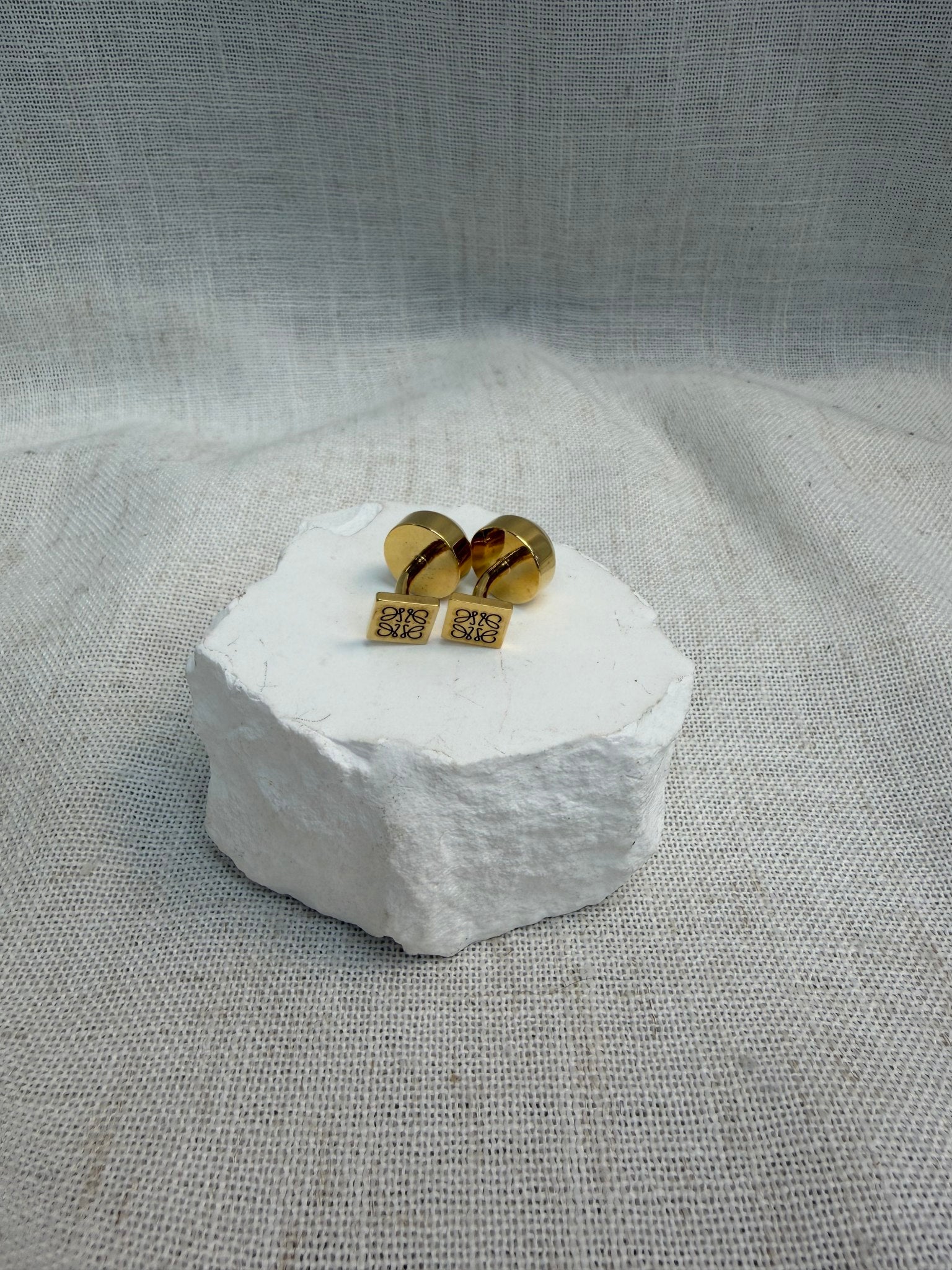 Loewe Gold Tone Anagram Cufflinks