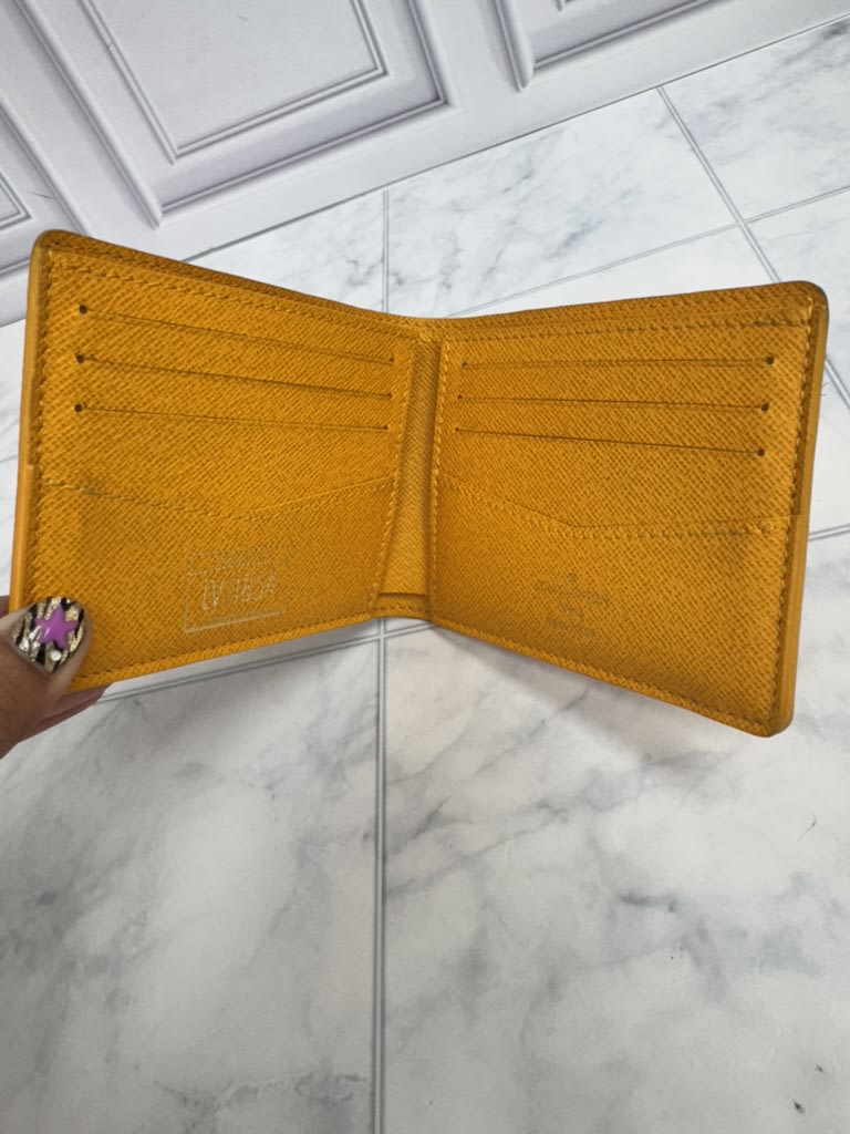 Louis Vuitton Yellow Monogram Heritage Coated Canvas Compact Wallet