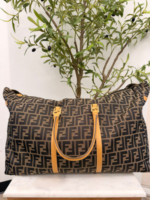 Fendi Monogram Zucca Canvas Travel Duffle Bag