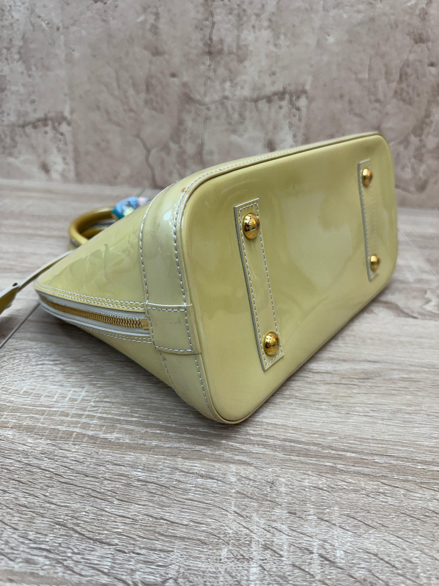 Louis Vuitton Butter Yellow Vernis Alma PM 