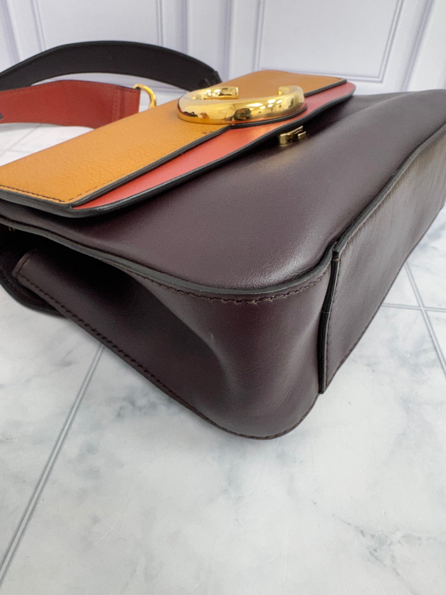 Chloe Tricolor Leather C Double Small 2Way Bag