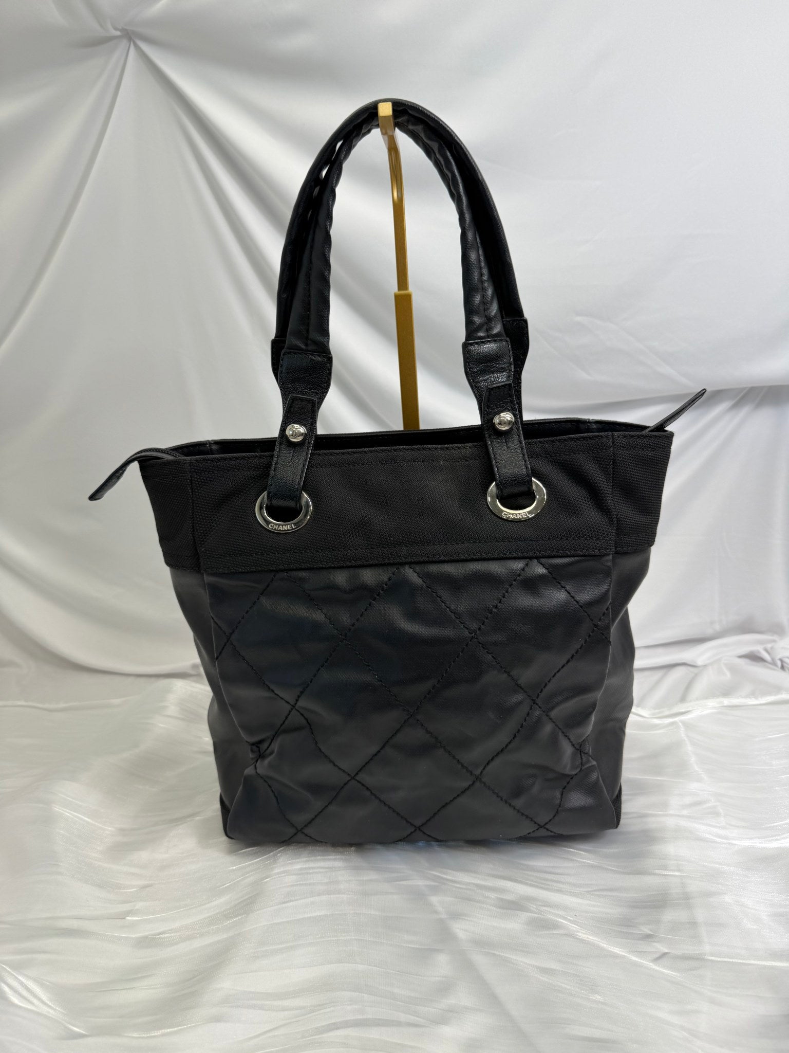 Chanel Black Quilted Paris Biarritz Tote Bag PM