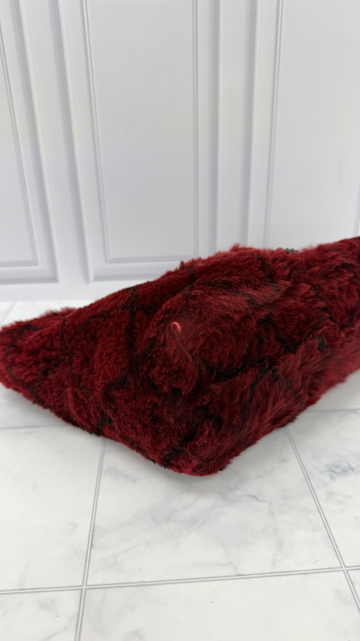 Chanel Wine Rabbit Fur Orylag Shoulder Bag 