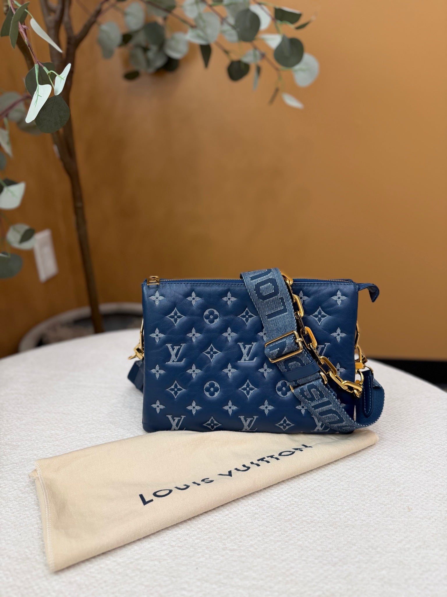 Louis Vuitton Blue Empreinte Coussin PM Handbag 