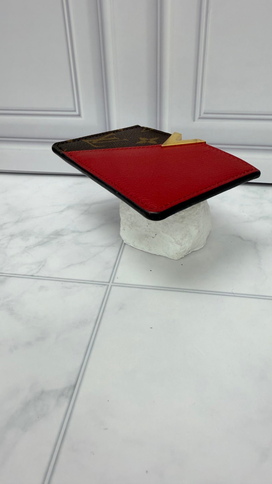 Louis Vuitton Monogram Red Leather Kimono Card Holder 
