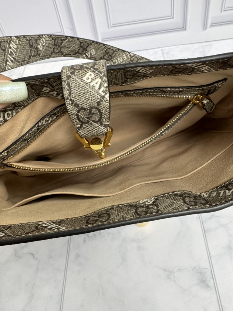 LIKE NEW - Gucci x Balenciaga Coated Canvas The Hacker Project Jackie 1961 Small Shoulder Bag 