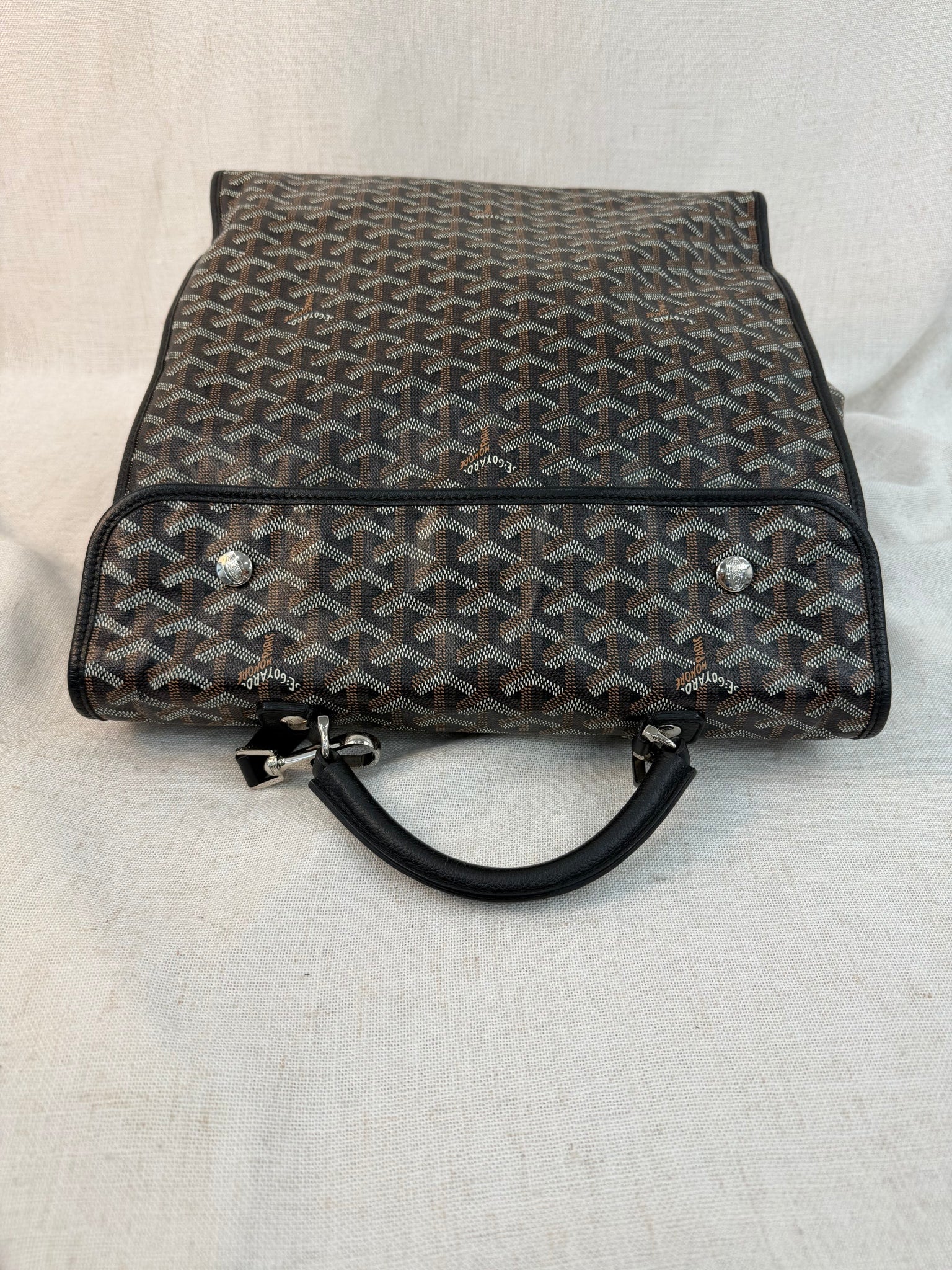 Goyard Black Leather Goyardine Saint Leger Backpack