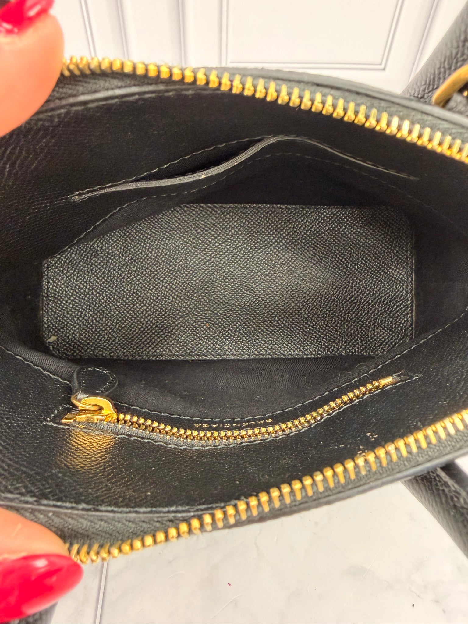 LIKE NEW - Balenciaga Black Leather Graffiti Ville XXS Top Handle Bag