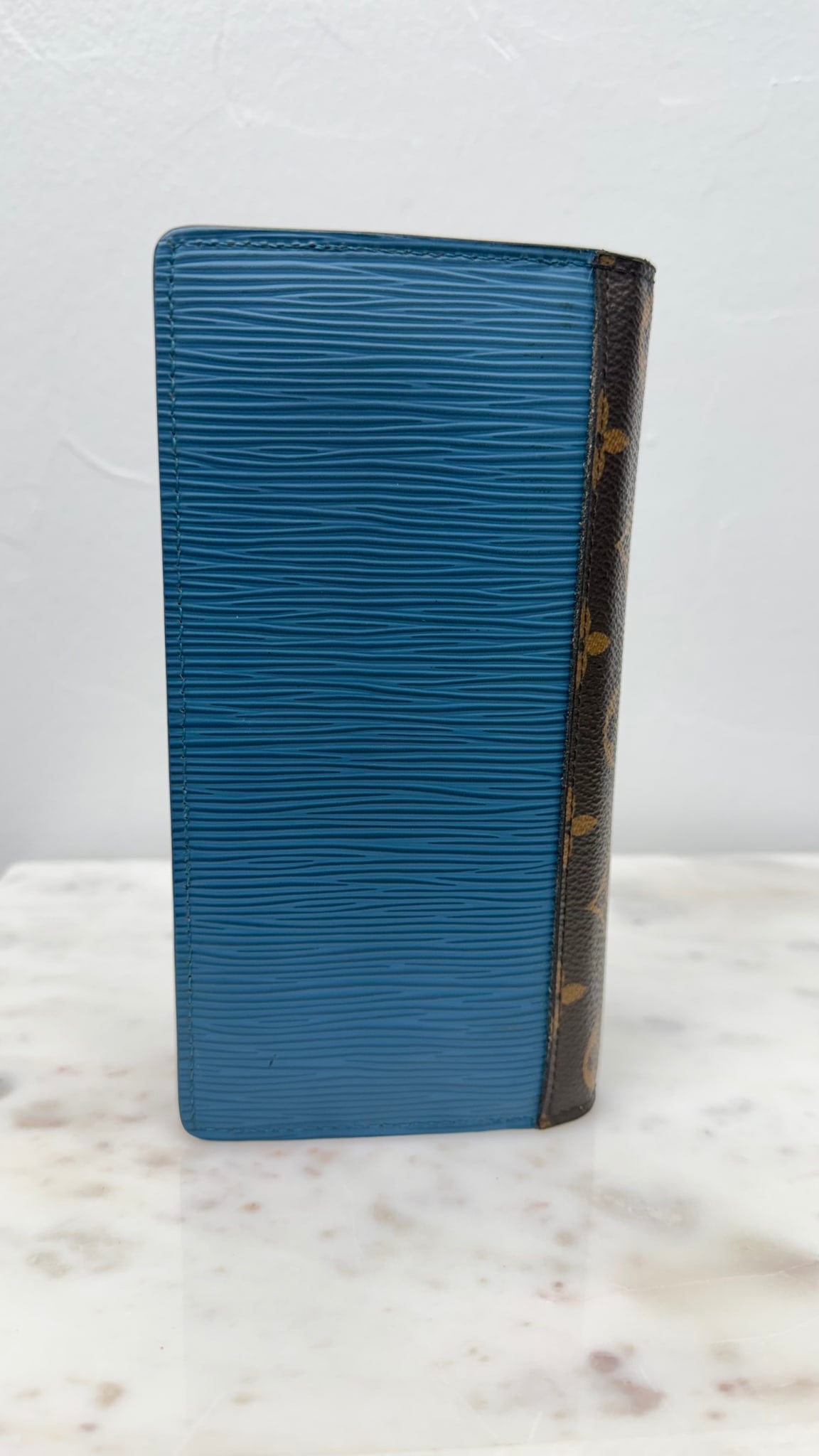 Louis Vuitton Blue Epi & Monogram Brazza Wallet