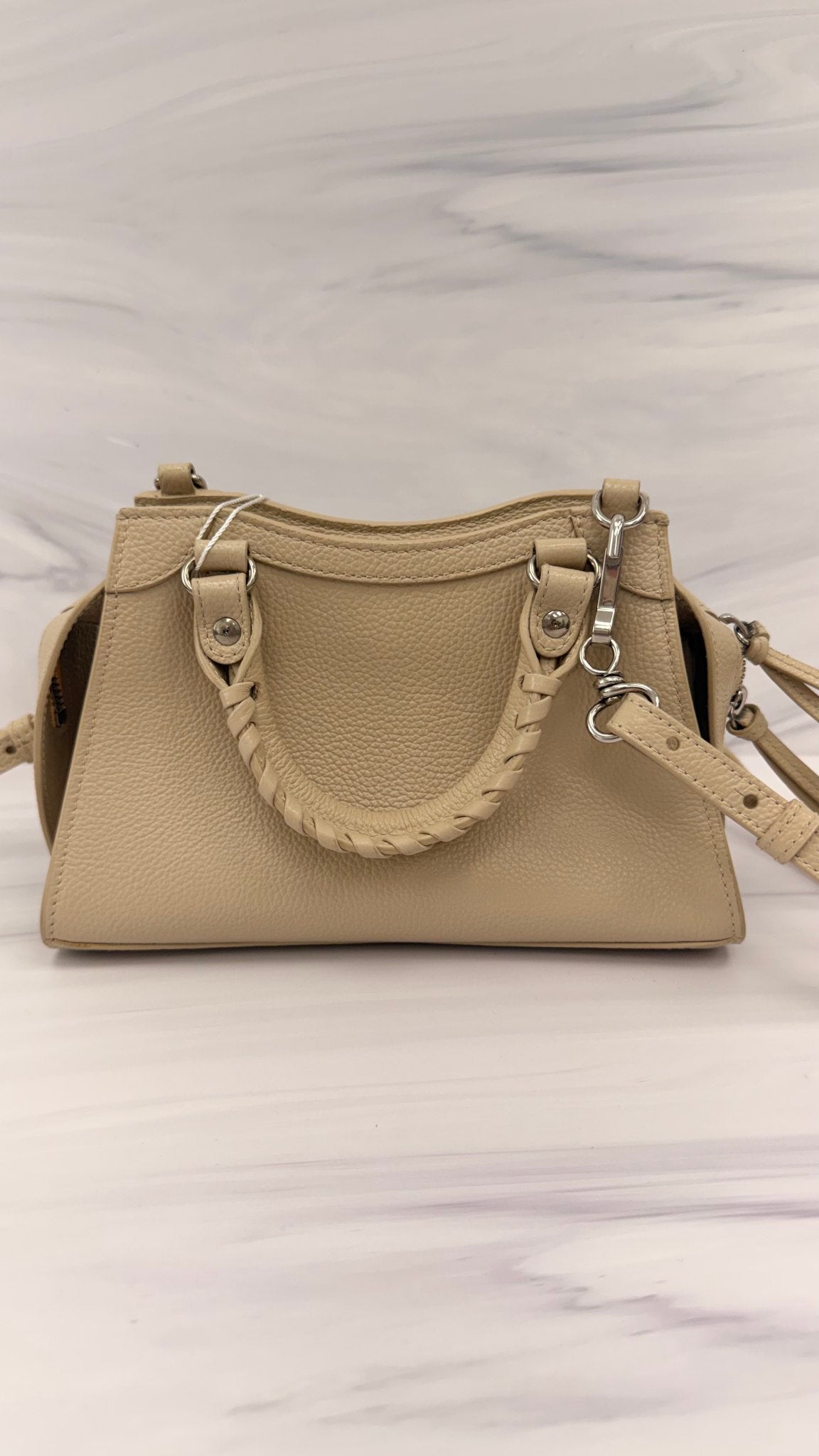 Balenciaga Beige Grained Leather Neo Classic Mini 2Way Handbag 