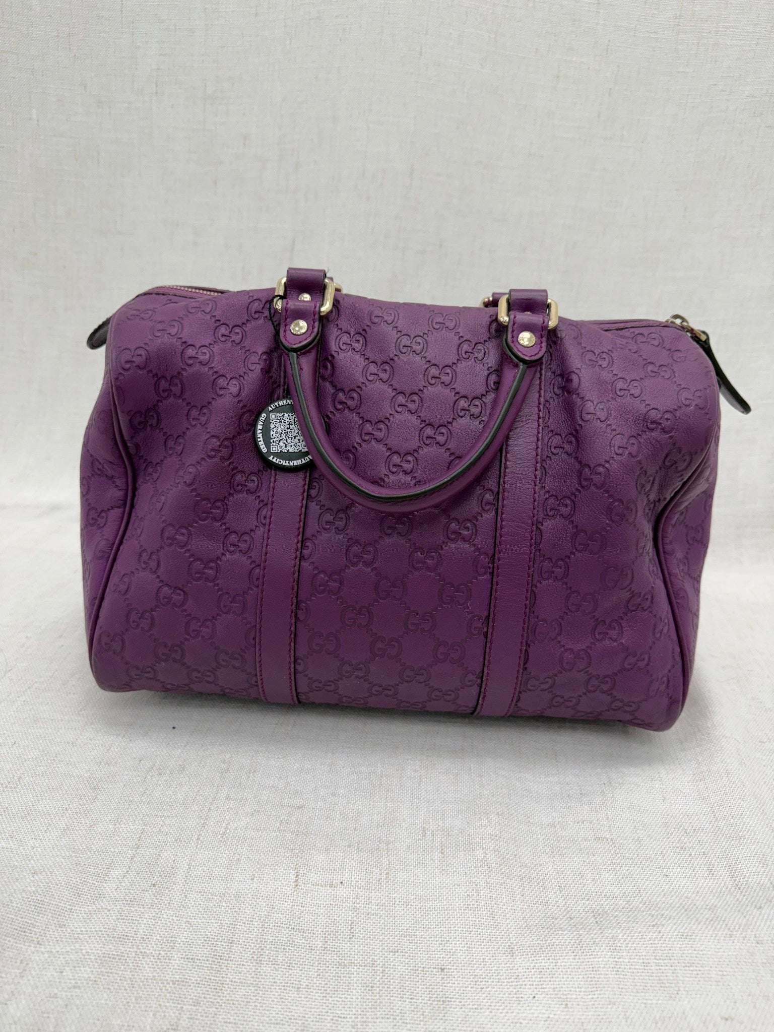 Gucci Purple Guccissima Medium Joy Boston Bag
