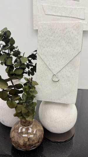 Tiffany & Co Silver Open Heart Pendant Necklace