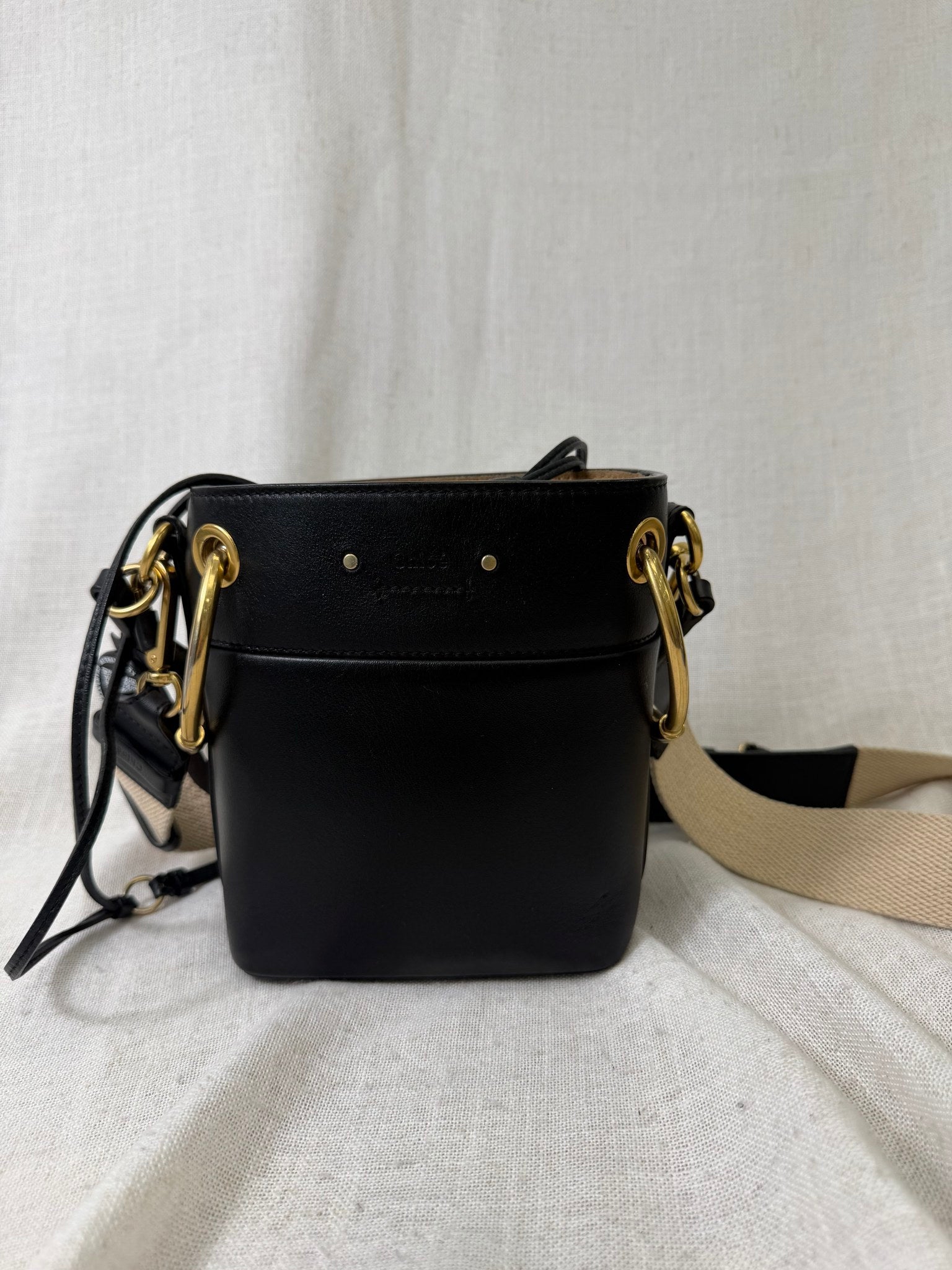 Chloe Black Calfskin Leather Small Roy Bucket Bag 