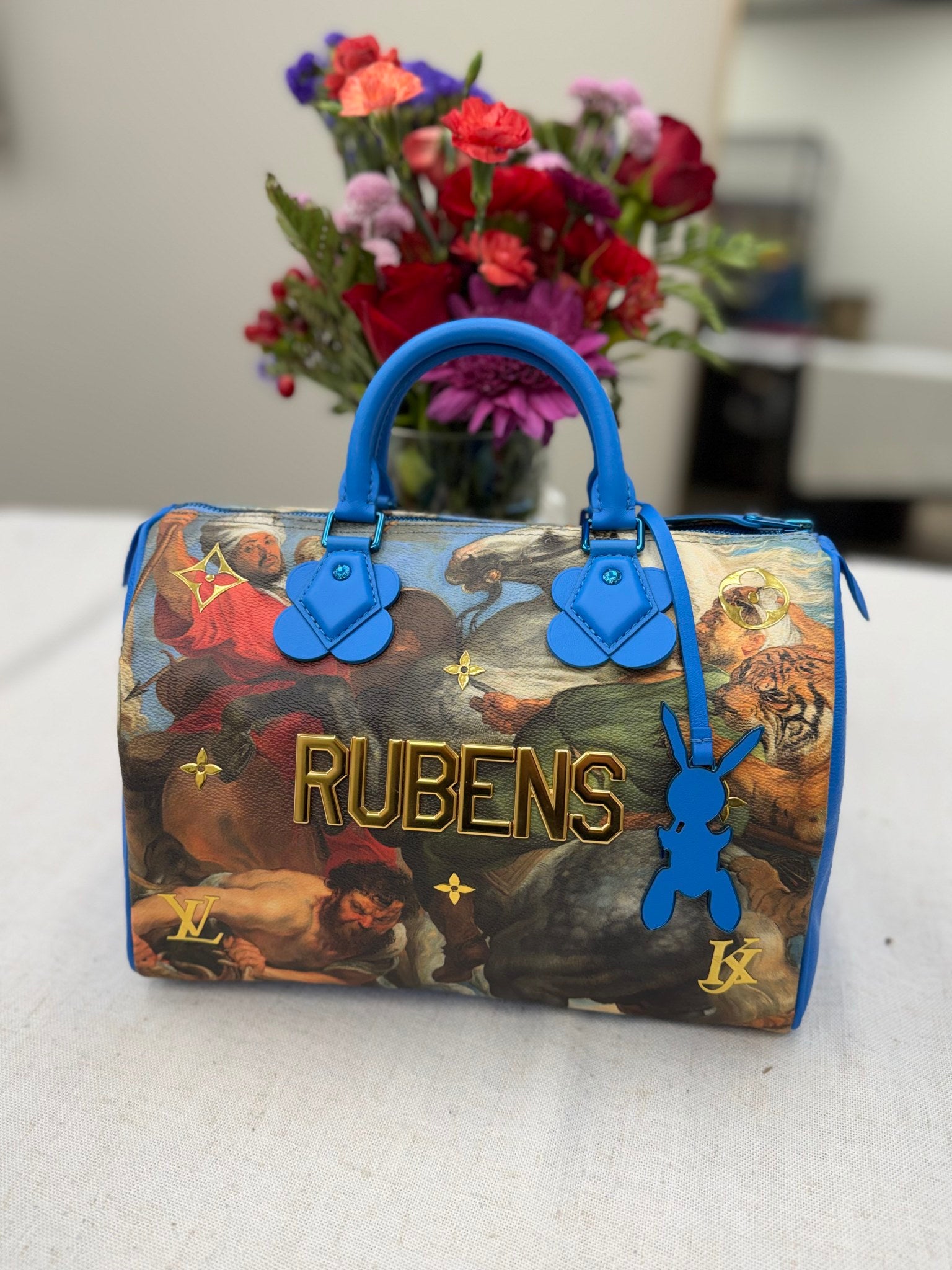 Louis Vuitton x Jeff Koons Blue Ruben Masters Collection Speedy 30