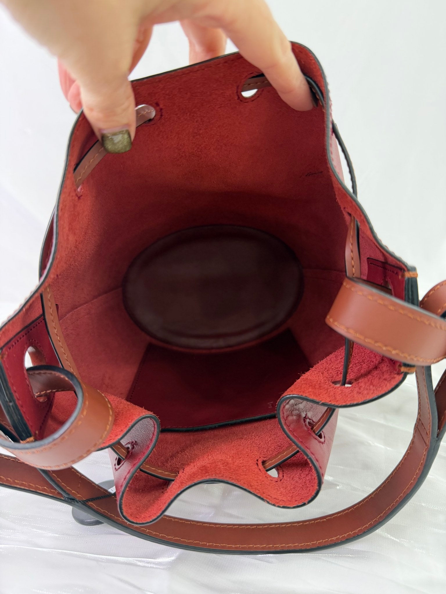 Loewe Red Leather Baloon Bucket Bag