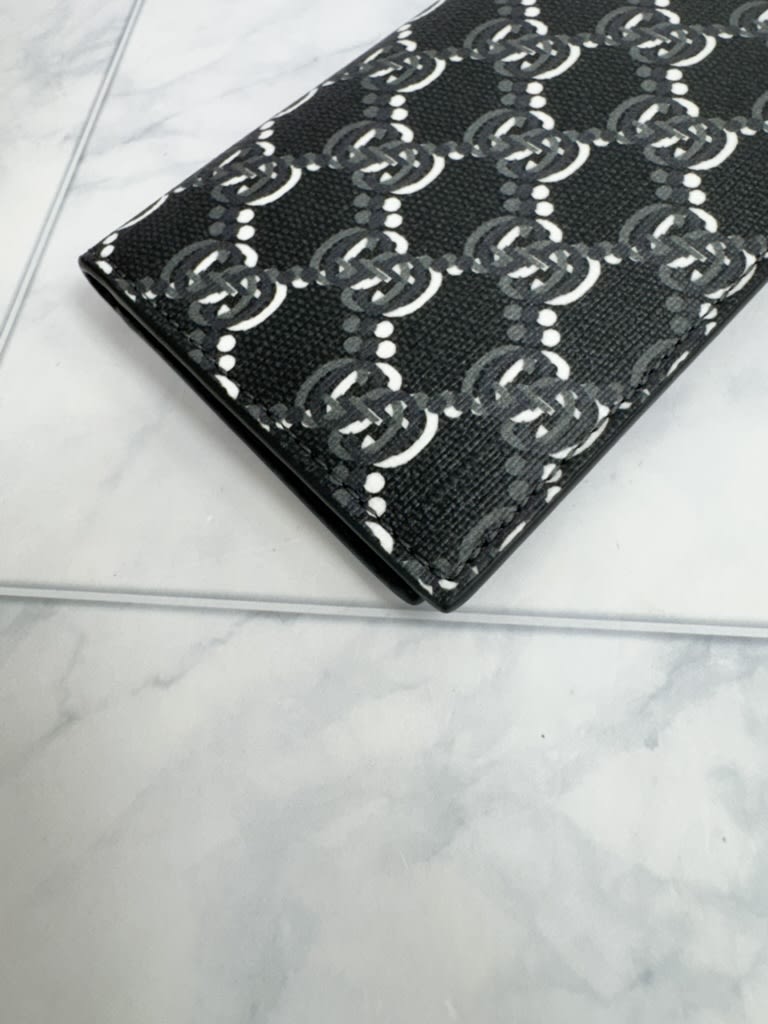 LIKE NEW - Gucci Black GG Shadow Coated Canvas Pocket Organizer