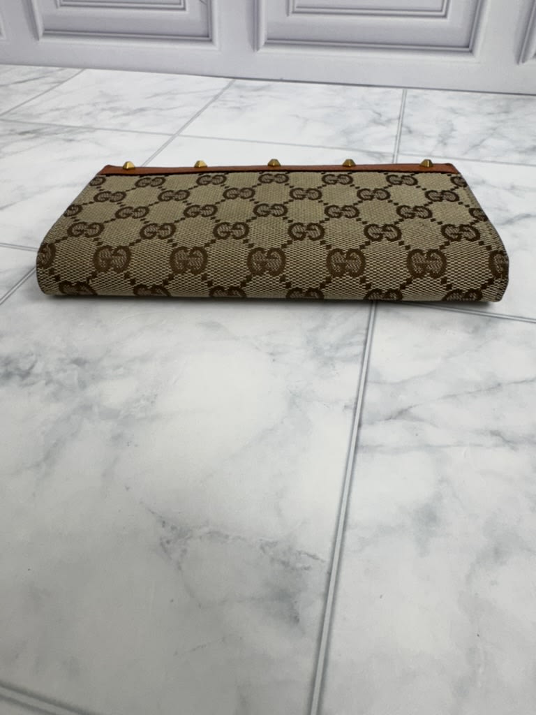 Gucci GG Supreme Canvas Studded Long Wallet