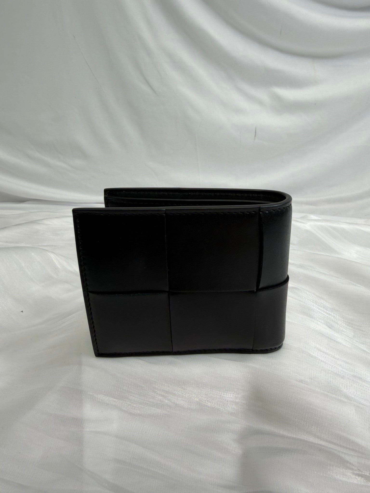 Bottega Veneta Black Leather Cassette Bifold Wallet