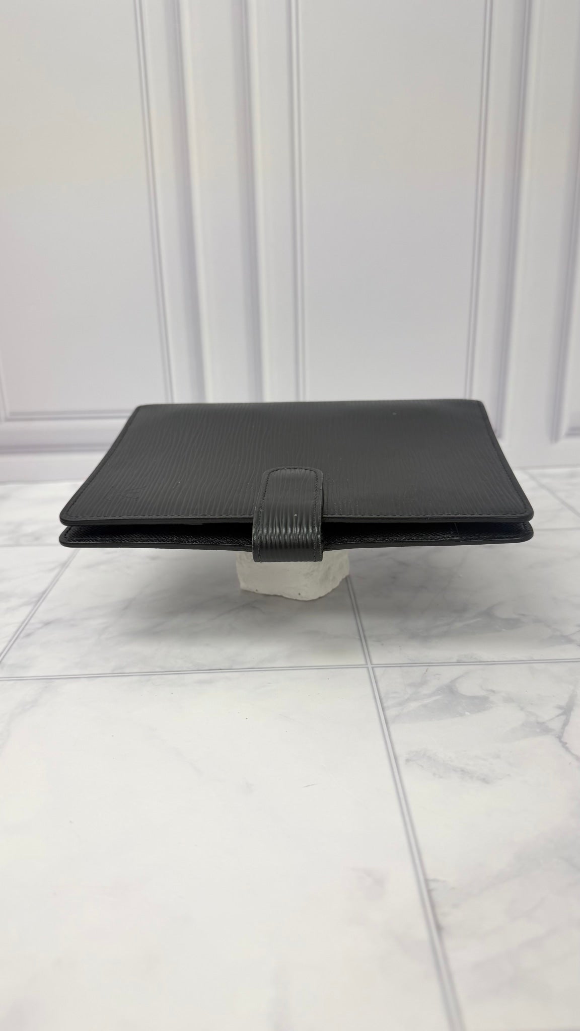 Louis Vuitton Black Epi Leather Notebook Agenda Cover MM 
