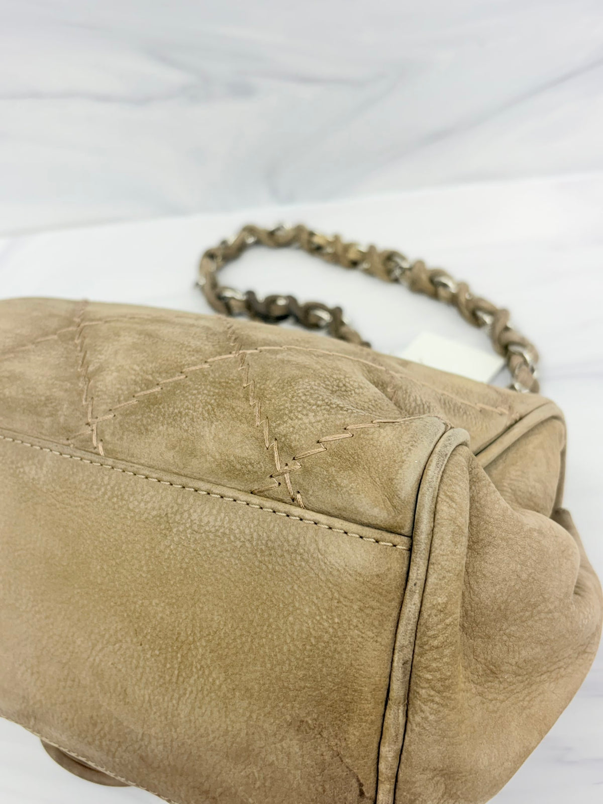 Chanel Taupe Suede Ultimate Stitch Flap Bag