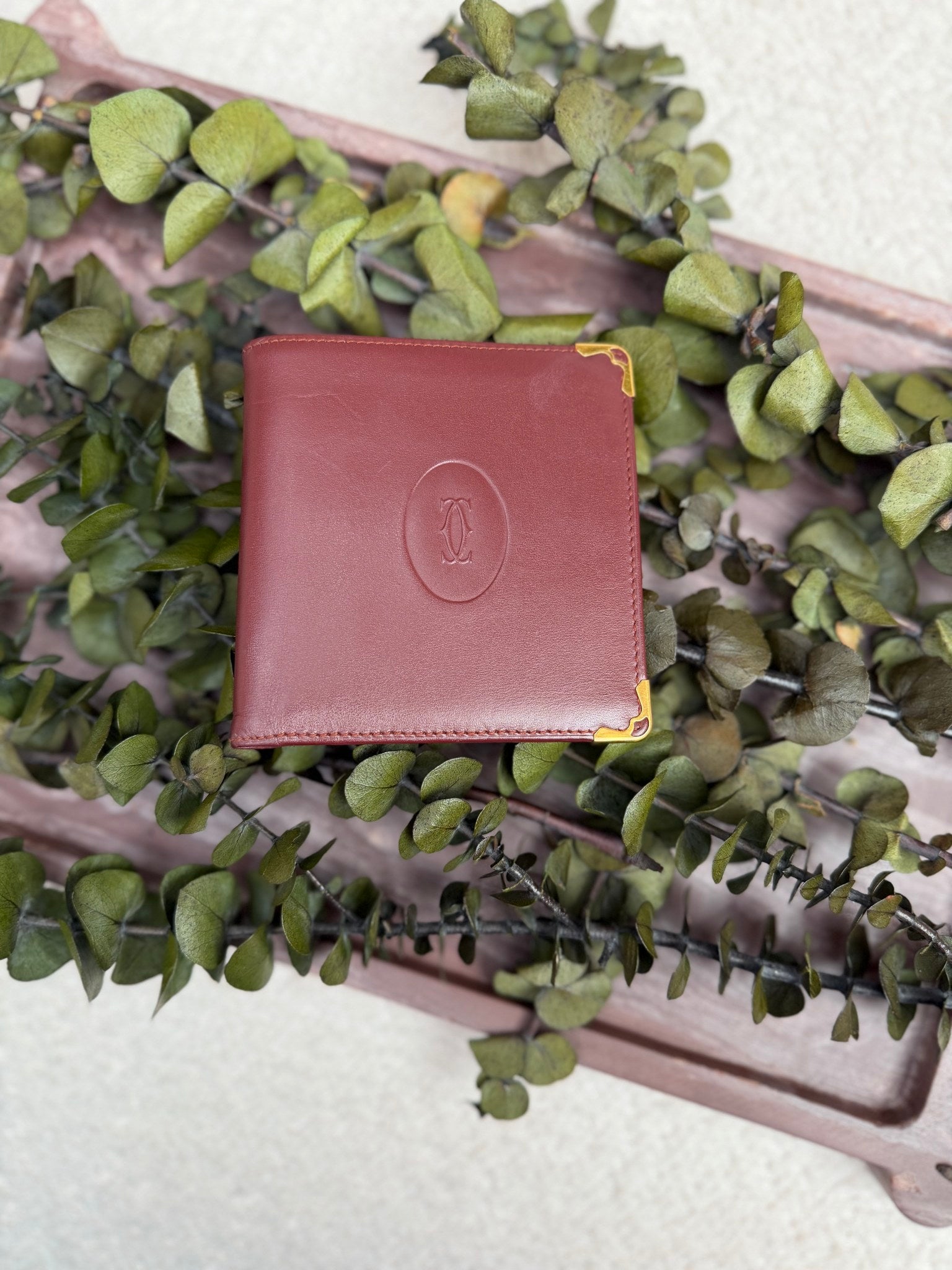 Cartier Bordeaux Leather Bifold Wallet