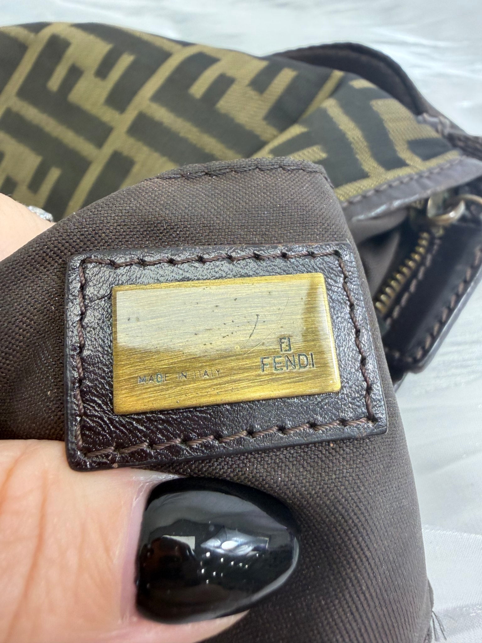 Fendi Brown Zucca Canvas Shoulder Bag