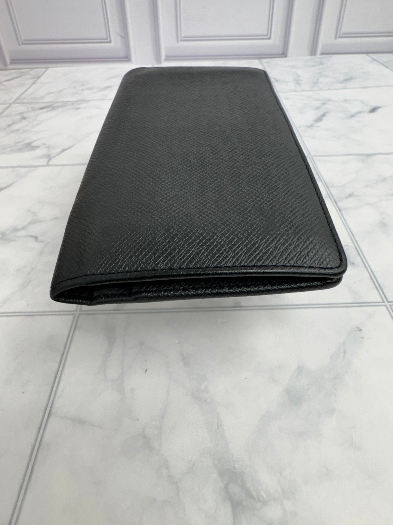 Louis Vuitton Black Taiga Brazza Wallet