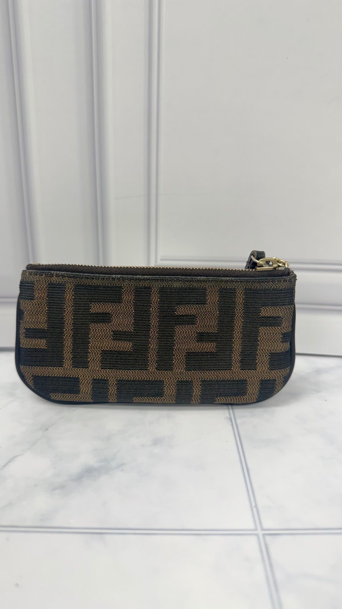 Fendi Brown Canvas Zucca Key Cles