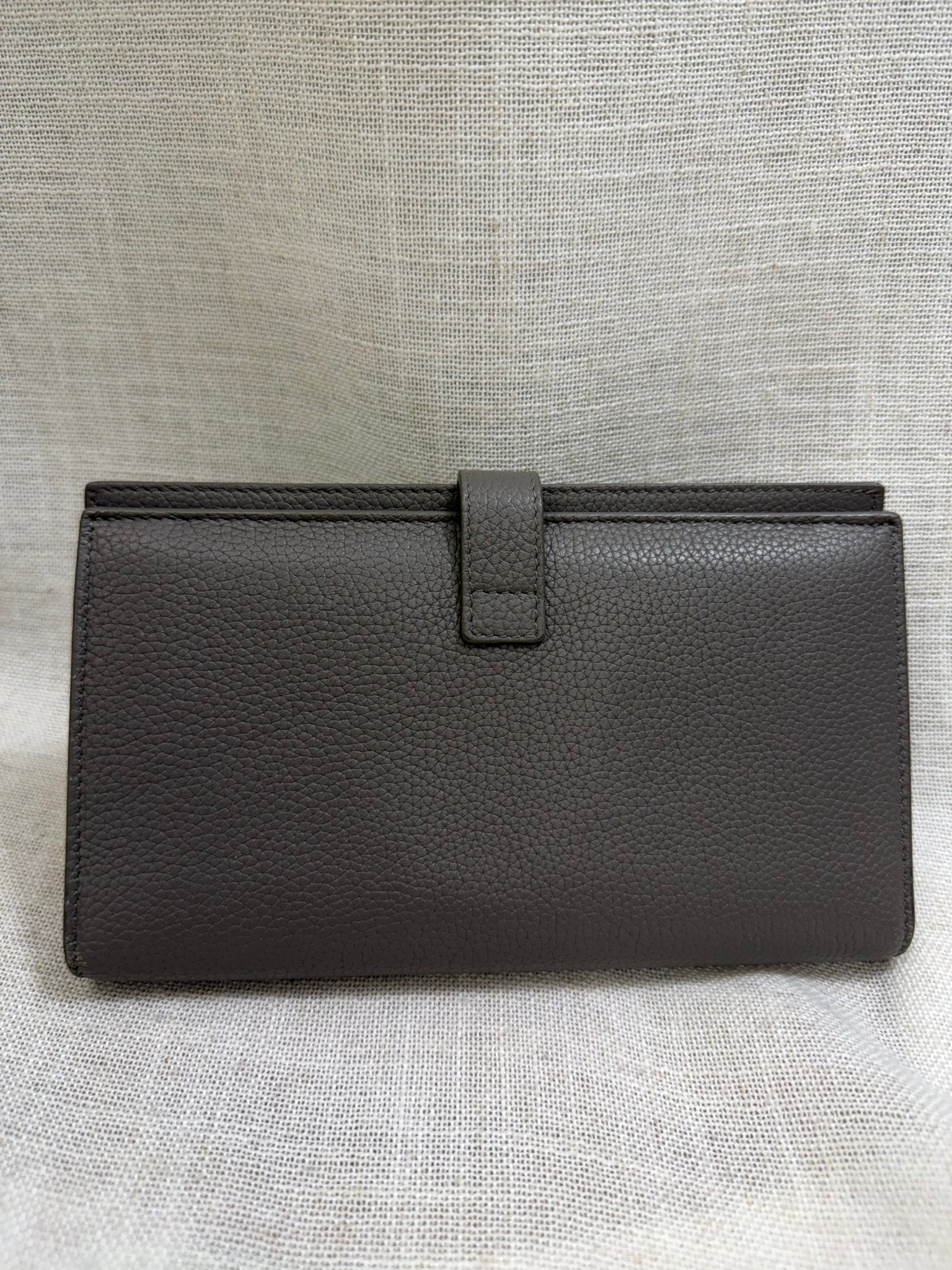 Saint Laurent YSL Grey Pebbled Leather Wallet
