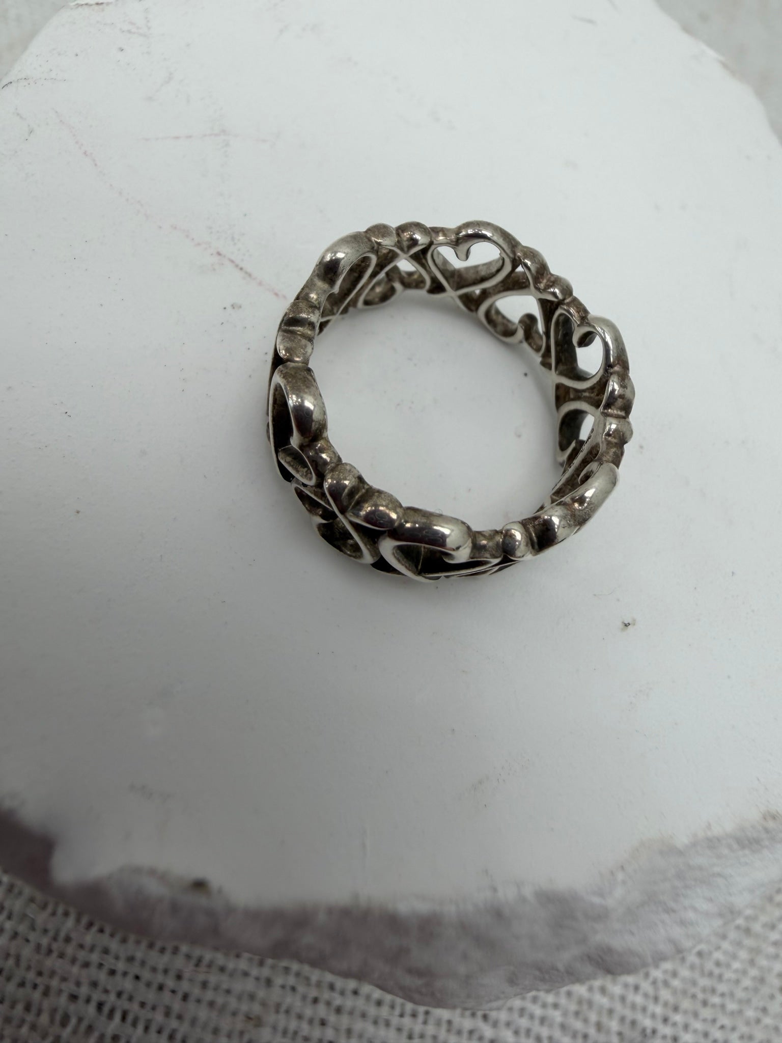 Tiffany& Co. Paloma Picasso Sterling Silver Loving Heart Ring Size 4.5 