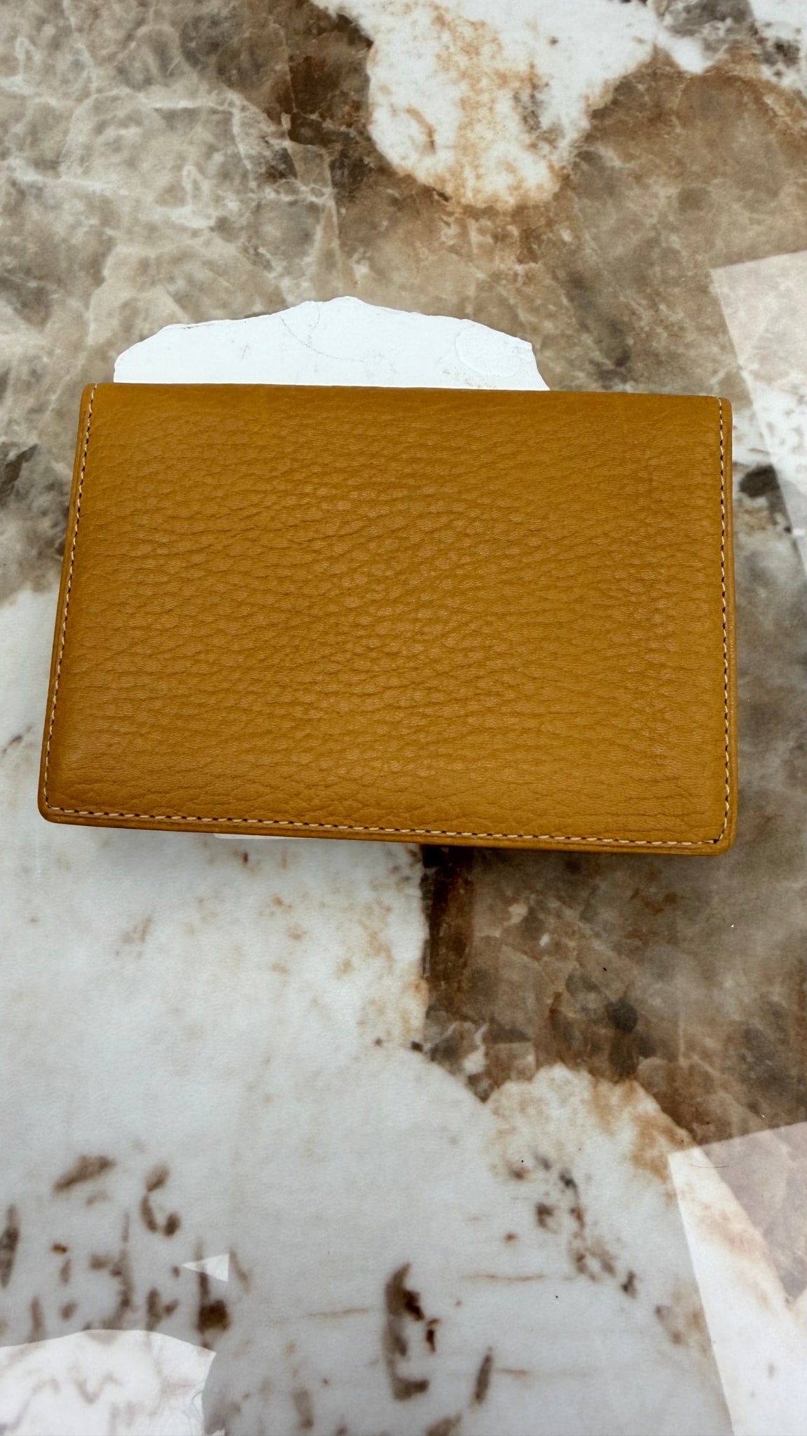 Loewe Vintage Tan Leather Anagram Card Case