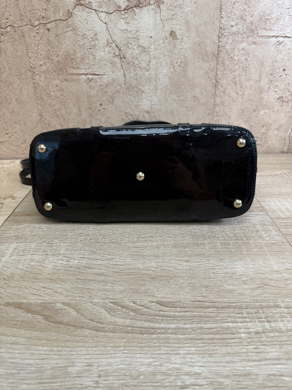 Gucci Black Patent Leather MicroGuccisima Medium Dome 2Way Bag
